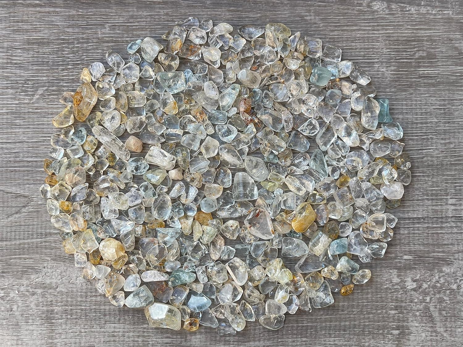 WHOLESALE Natural Semi Tumbled Lemon Topaz Gemstone Chips, Lemon Topaz Crushed Mini Crystals, Undrilled Crystal Chips (Lemon Topaz, 1 Pound)