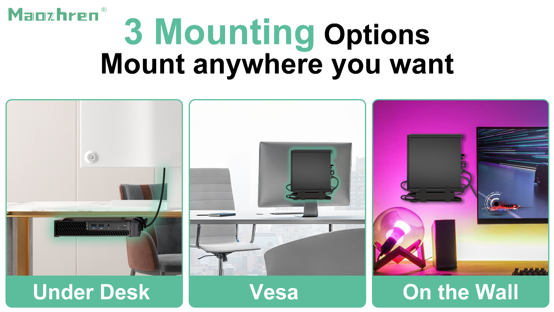 Dell OptiPlex MFF Halterung – VESA-Montage Für Monitor, Wand Oder Untertisch, Inkl. Stifthalter & Kabelbindern