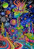 Puzzle-Alien Land-1000 Pieces Rectangle Puzzle Fun Alien Theme Graffiti Colorful Jigsaw Puzzle for Adults and Kids(Alien Land)