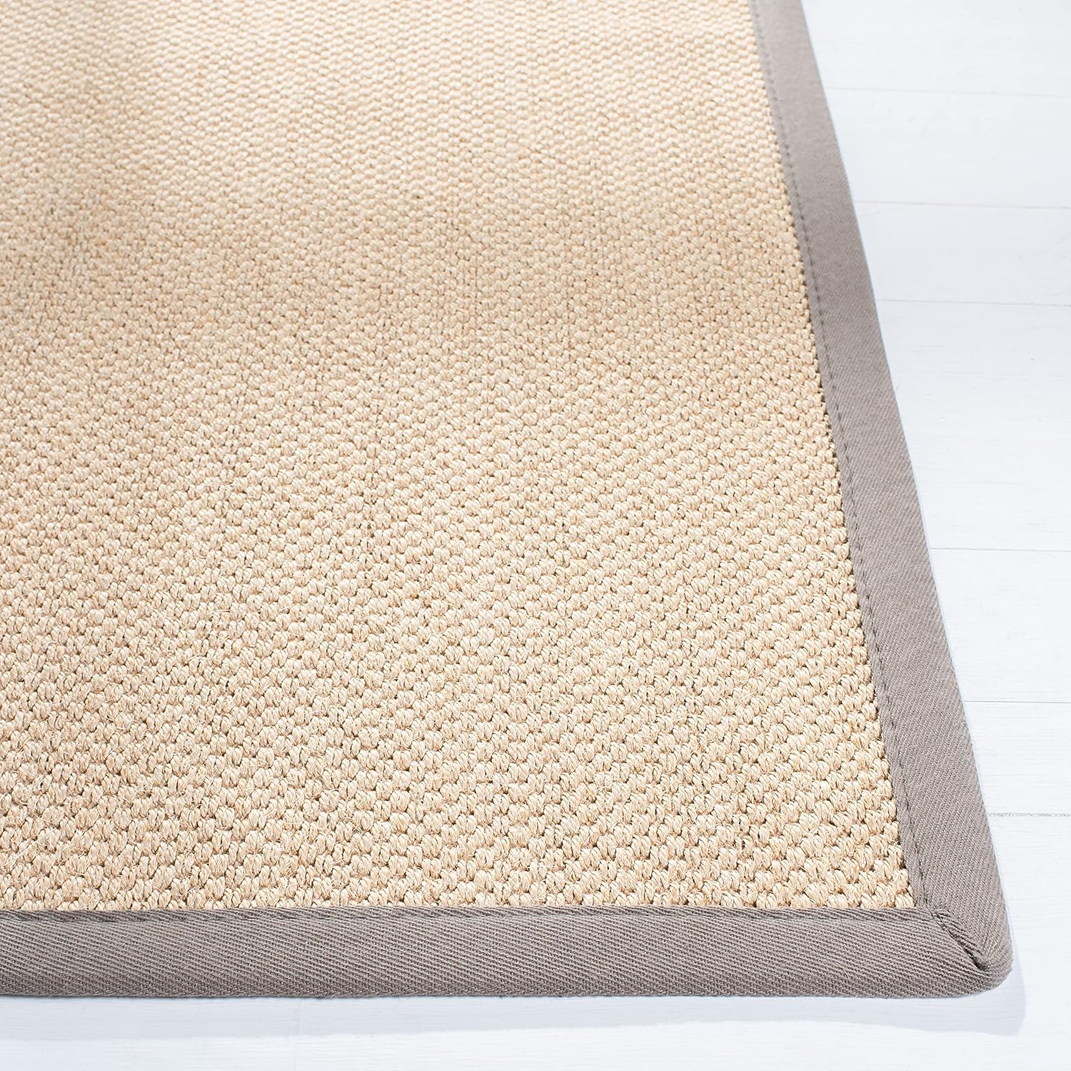 SAFAVIEH Area Rug 2x3 - Natural Fiber Collection - Maize & Grey, Sisal, Woven Design with Border (NF141G)