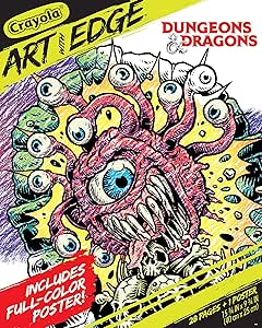 Crayola Art with Edge Dungeons &amp; Dragons Coloring Pages (28pgs), Adult Coloring, DND, Full Poster Included, Gift for Teens