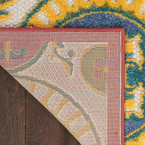 Miniatura 9 de Nourison Aloha - Alfombra de área para interiores y exteriores, 3 pies 6 pulgadas x 5 pies 6 pulgadas, fácil limpieza, no se desprende, para
