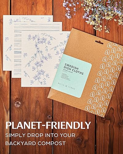 Miniatura 6 de Paños de cocina suecos  Toallas de cocina reutilizables de celulosa y algodón  Paño de cocina absorbente para lavar, limpiar, platos, mostrador y