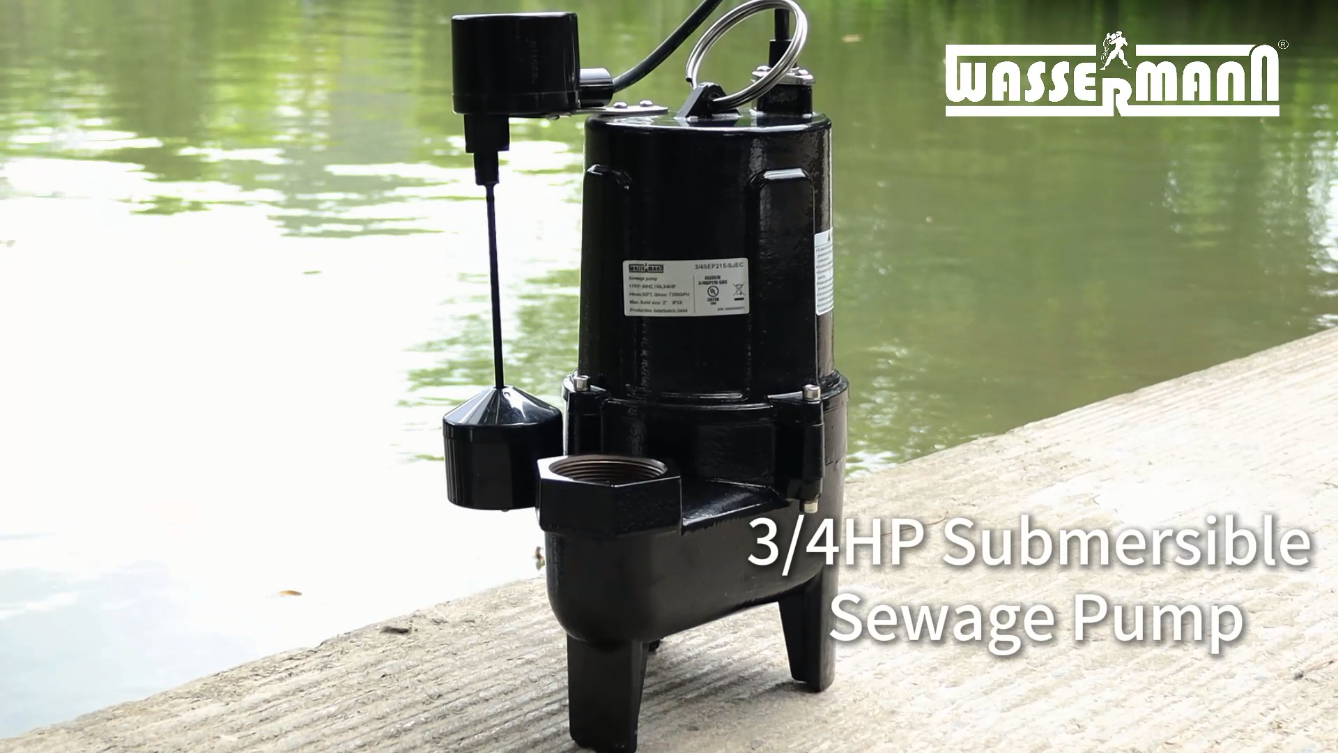 WASSERMANN 3/4 HP Sewage Pump 2 inch Discharge with Auto