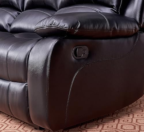 Miniatura 101 de Betsy Furniture 8018 - Juego de sillón reclinable de cuero reconstituido, para sala, sofá reclinable, sofá de dos piezas y sillón de cuero