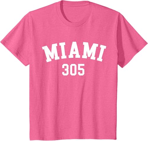 Miniatura 95 de Miami 305 USA American College Font T-Shirt Negro,Azul Marino,Azul Pastel,Arándano,Rojo,Plateado,Hierba,Verde Kelly,Marrón,Verde Oliva,Jaspeado