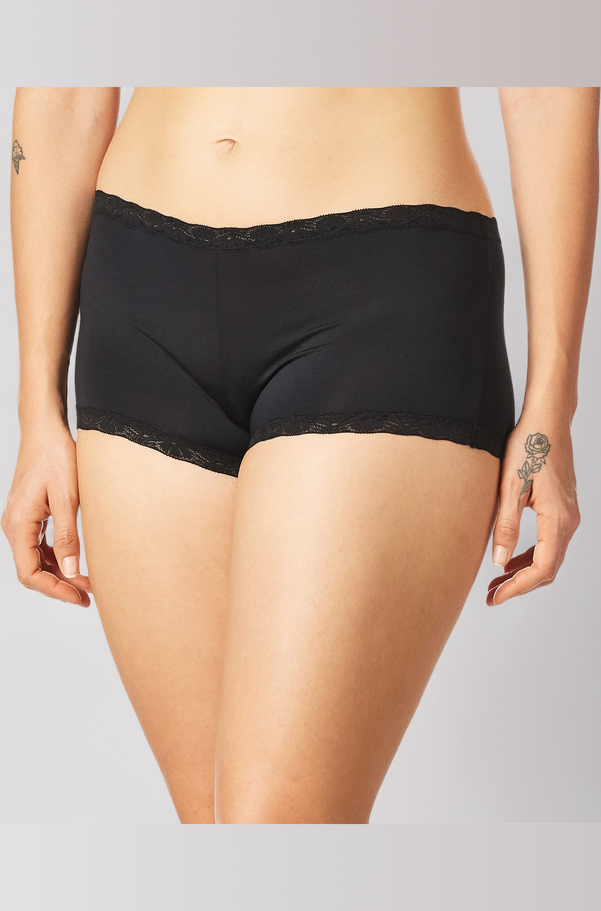 Women's Microfiber with Lace Boyshort Panty