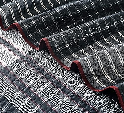 Miniatura 4 de All American Collection - Juego de colcha reversible de 3 piezas diseño de cuadros