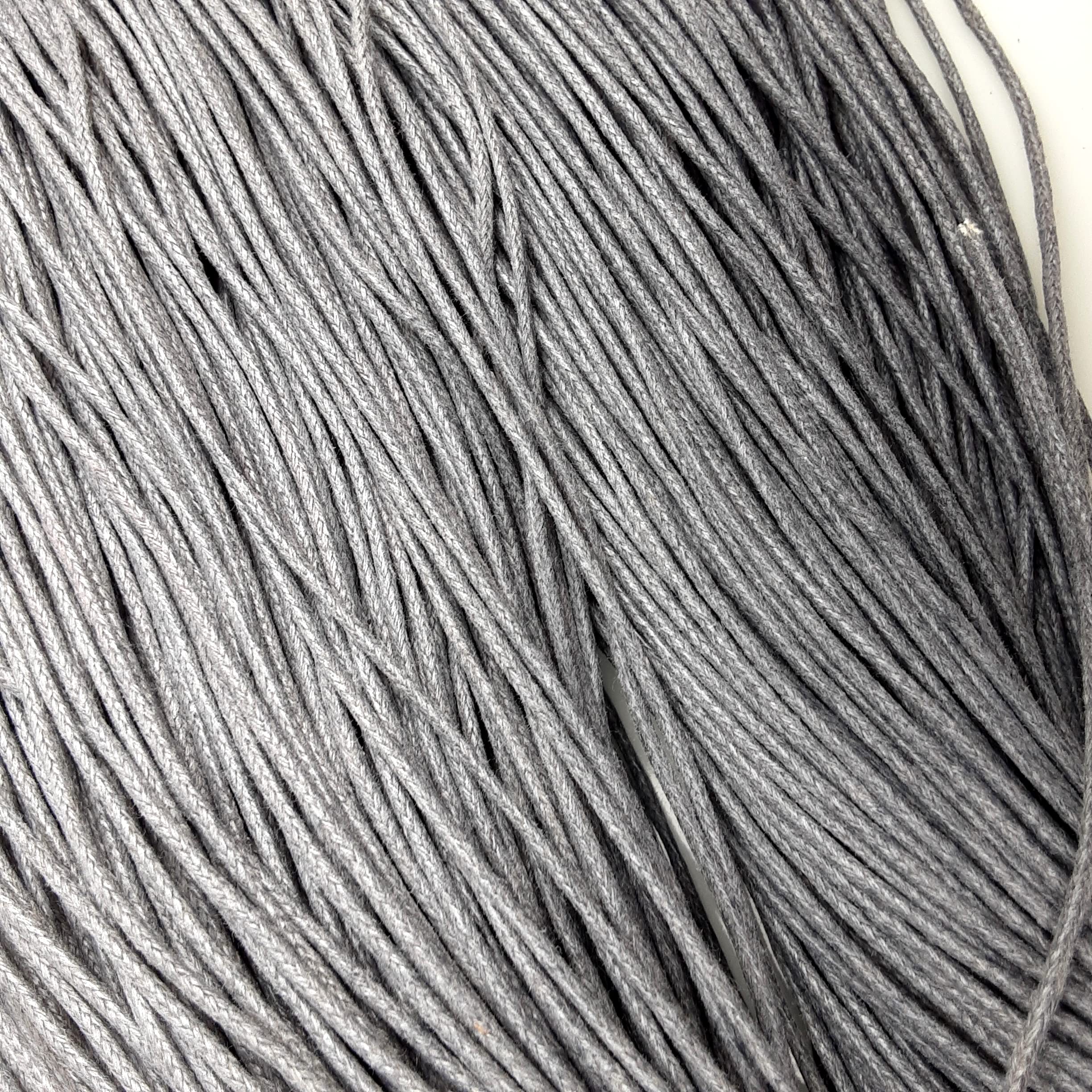 GREY 20 meters Waxed Cotton Cord- 1mm, 1.5mm & 2mm thick, thread string rope for Jewellery, Beading, Macrame, DIY, Arts & Crafts (1.5mm)
