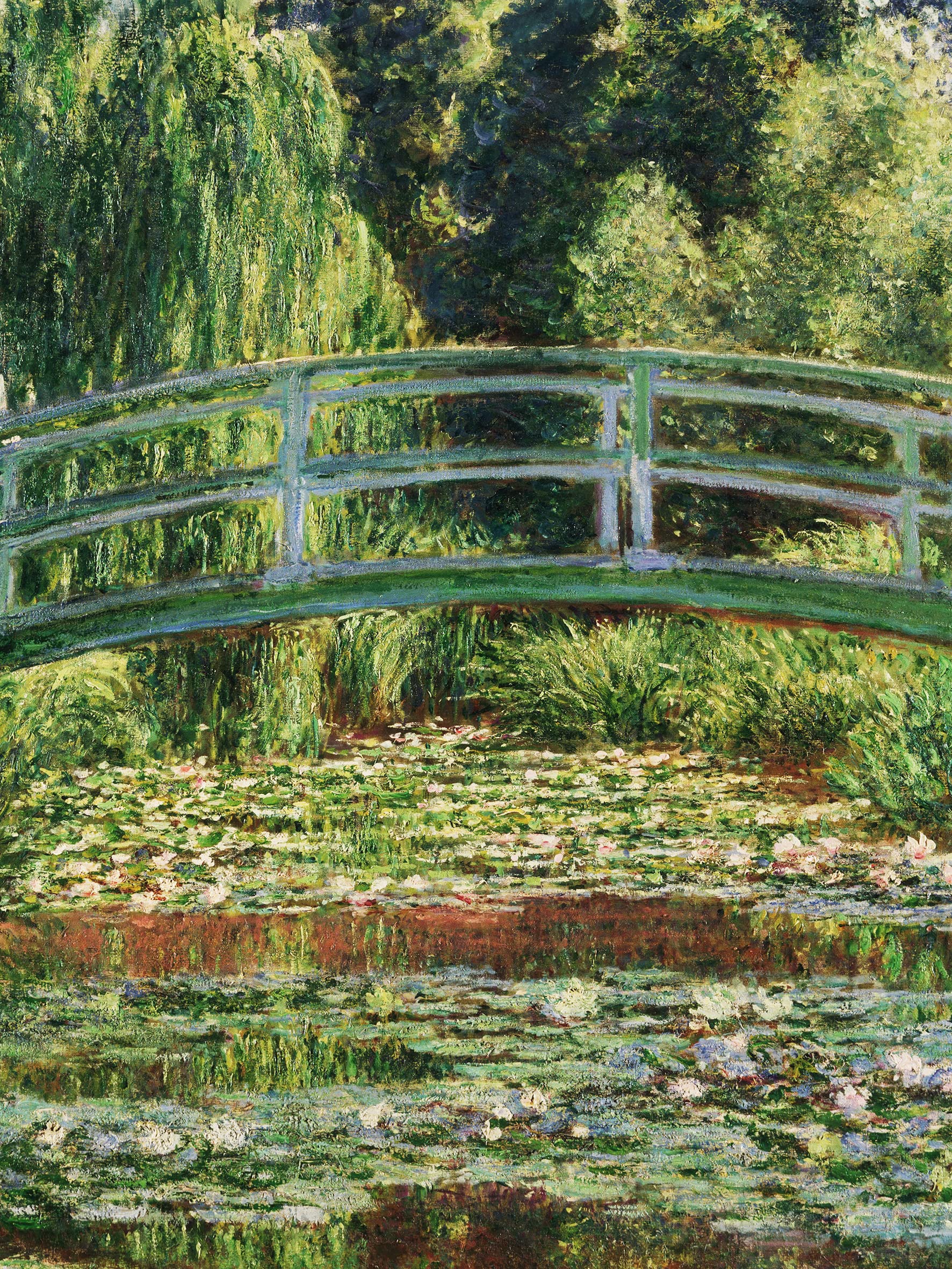 Jenesaisquoi Canvas Wall Art Famous Oil Paintings, Bridge Waterlily Claude Monet Art Prints, Claude Monet Artwork Famous Art Posters Ready To Hang for Living Room, Bedroom, Office ( Unframed, 12" x