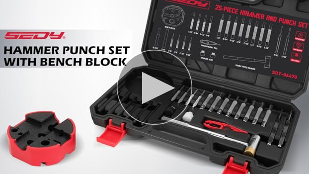 Premium Pin Punch Hammer Set: 25-Piece Punch Set and Hammer