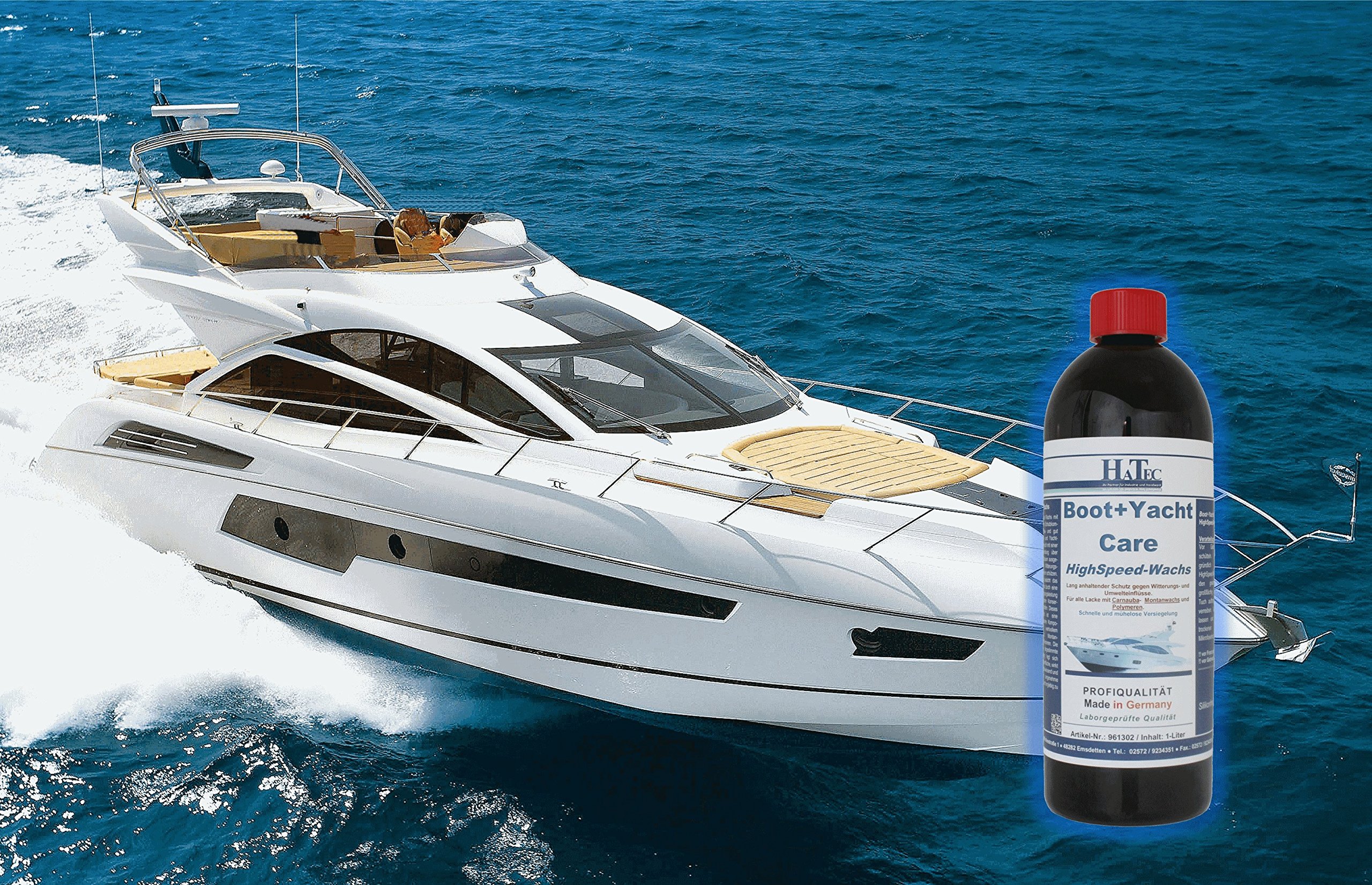 cera per imbarcazioni + yacht Care ad alta velocità, 1 litro, lucidatura, sigillante per barche, smalto per yacht e yacht