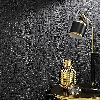 17.7'' x 472.4'' Crocodile Wallpaper Black Matte Crocodile Textured Wallpaper Black Wallpaper Self Removable Wallpaper for...