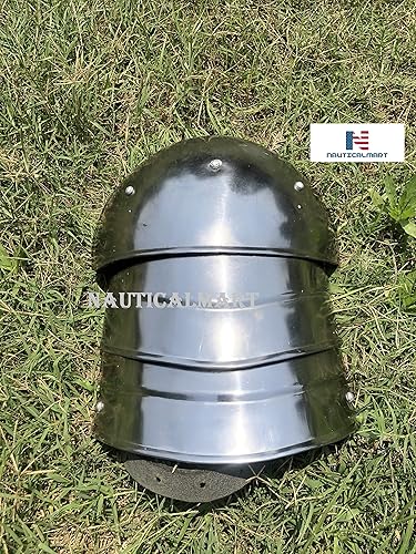 Miniatura 6 de Hombreras de acero medievales MERC Armadura de hombro Plata Talla única