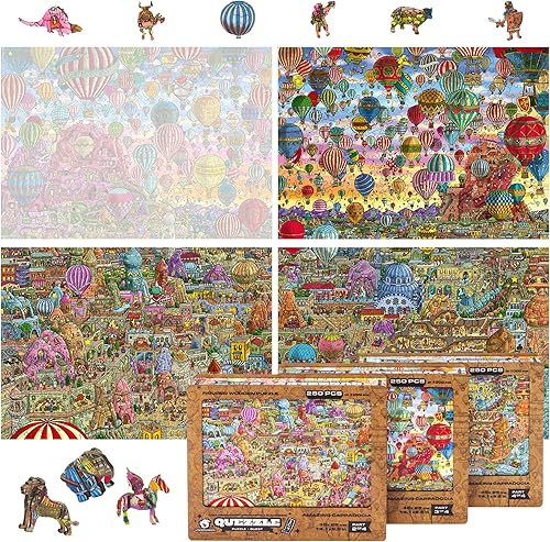 UNIDRAGON Rompecabezas de madera con diseño original + IC4, juego de mesa de rompecabezas, capadocia increíble Quezzle, parte 2-4, 750 piezas..