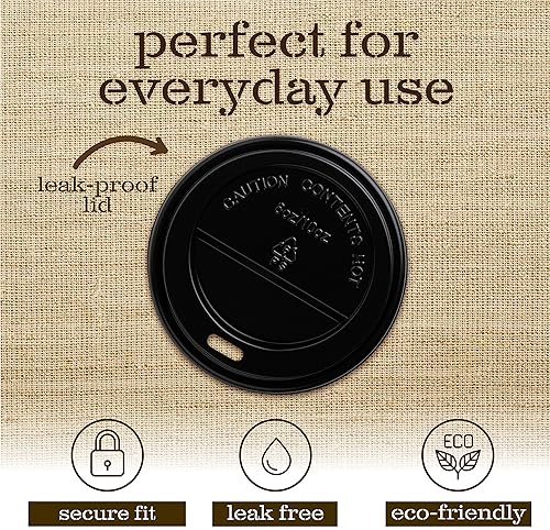 Miniatura 2 de Paquete de 200 tapas Tapas para tazas calientes de papel de 8 onzas, taza de café para bebidas frías o calientes, té, café, chocolate caliente