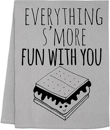 Miniatura 9 de Funny Kitchen Towel, Everything S'more Fun With You, Flour Sack Dish Towel, Sweet Housewarming Gift, White
