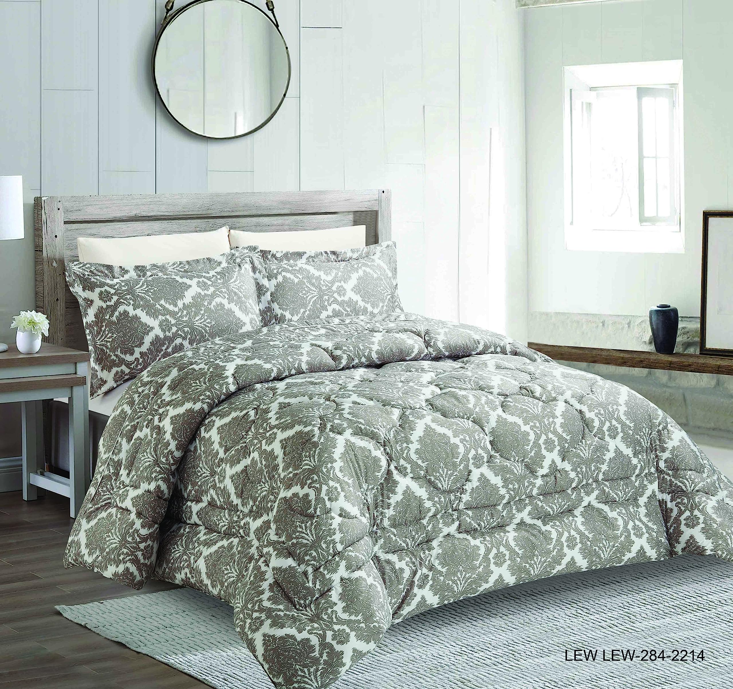 EliteHome Elite Home Ultrasoft 4 Pcs Microfiber Comforter Set Double Gray, 11406P04284