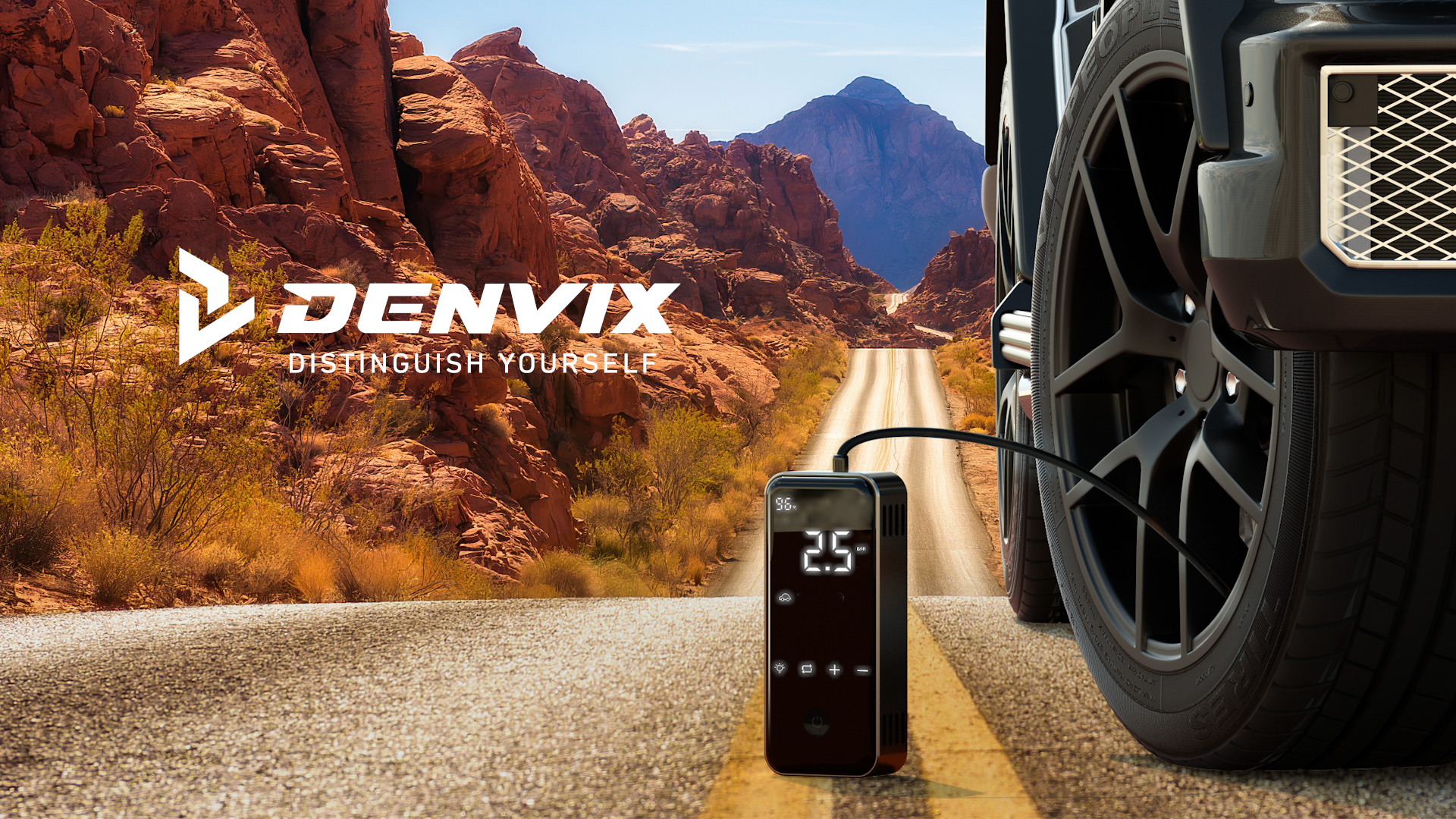 DENVIX Portable Tire Inflator, 2X Faster Inflation, 150PSI