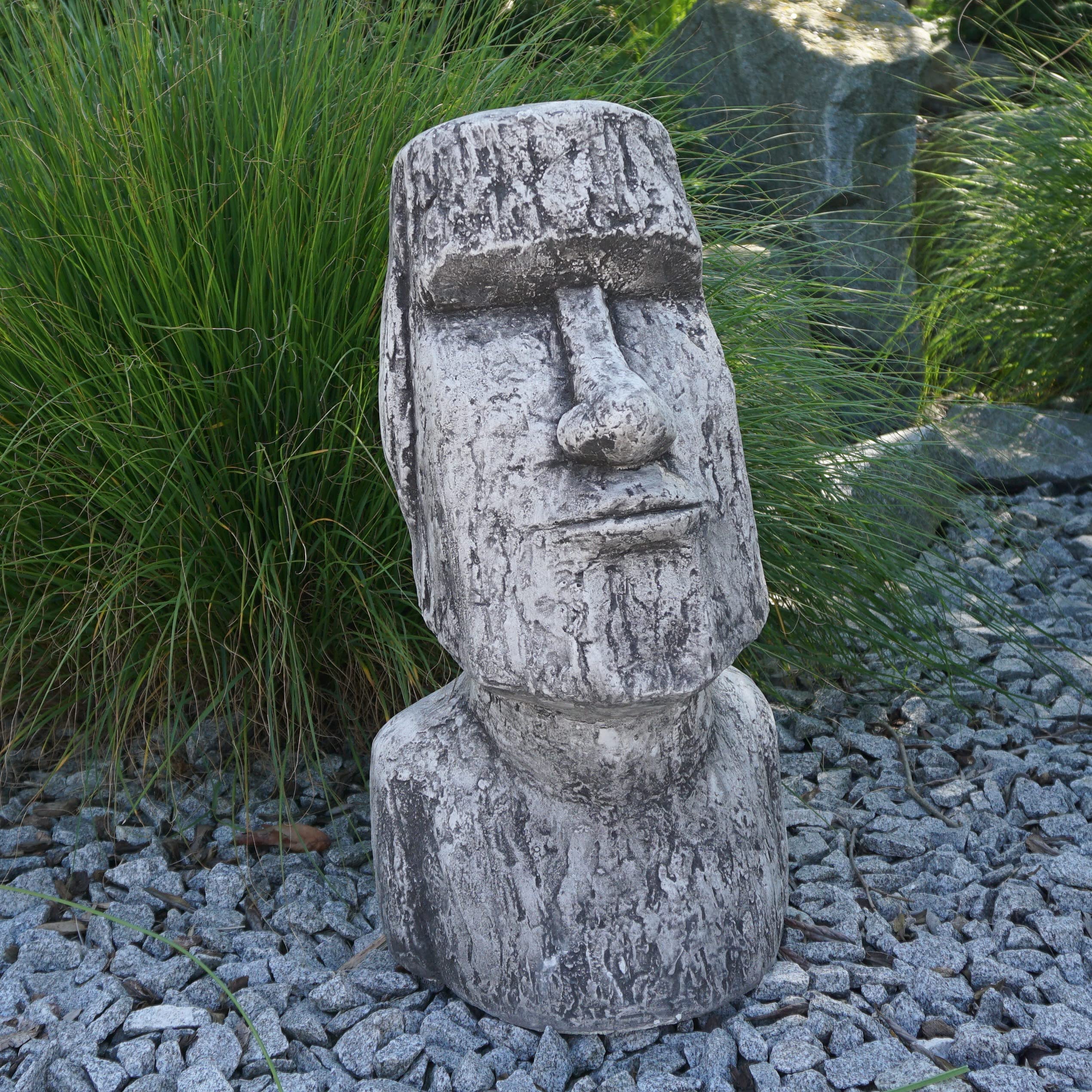 gartendekoparadies.de Massiccia grande statua di pietra Moai Isola di Pasqua testa in pietra, resistente al gelo