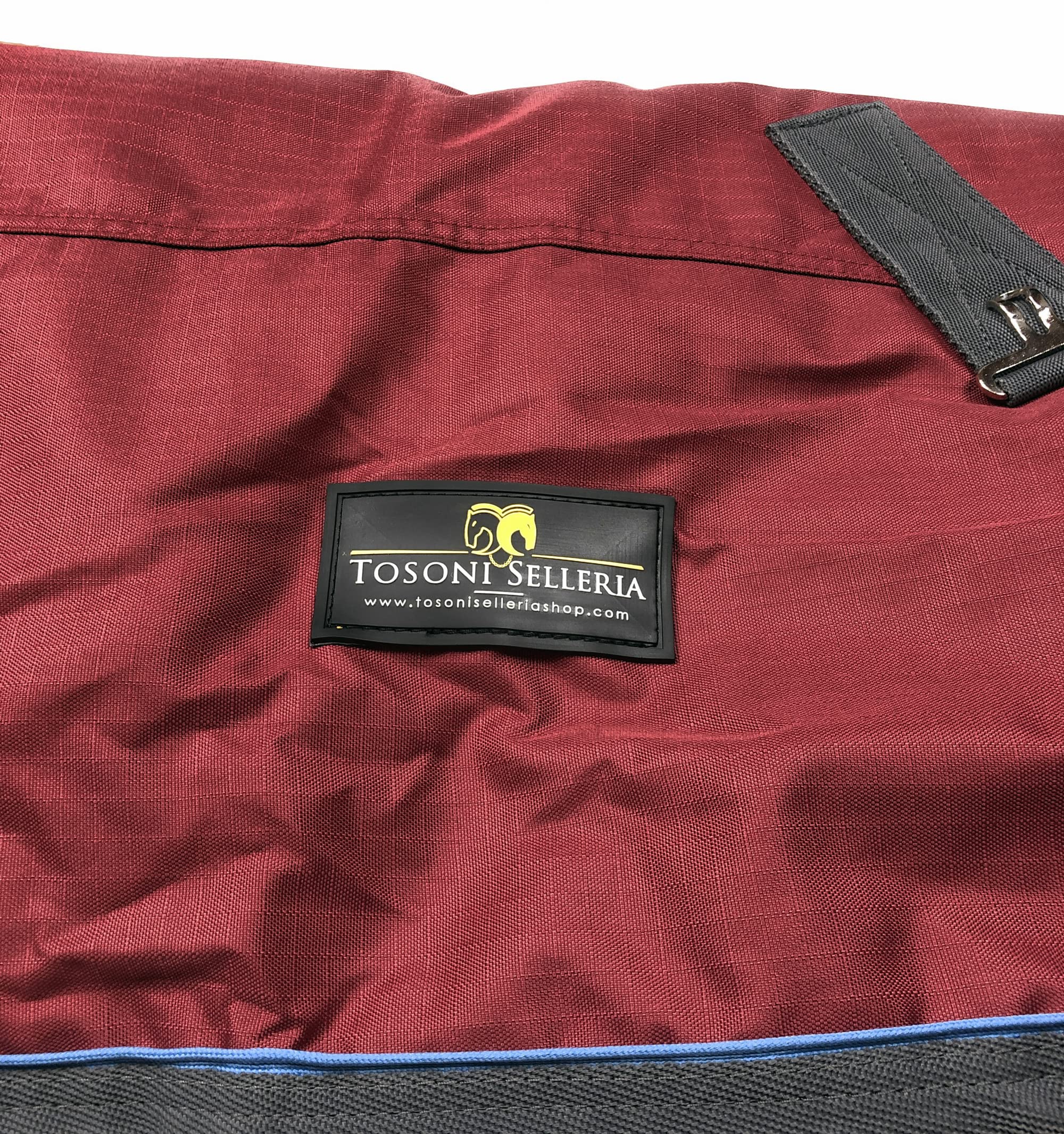 Horses, Coperta da Paddock per Cavallo Turnout 400 gr, Impermeabile, Resistente, Imbottita, con Cinghie ad Incrocio, BORDEAUX, 155 cm