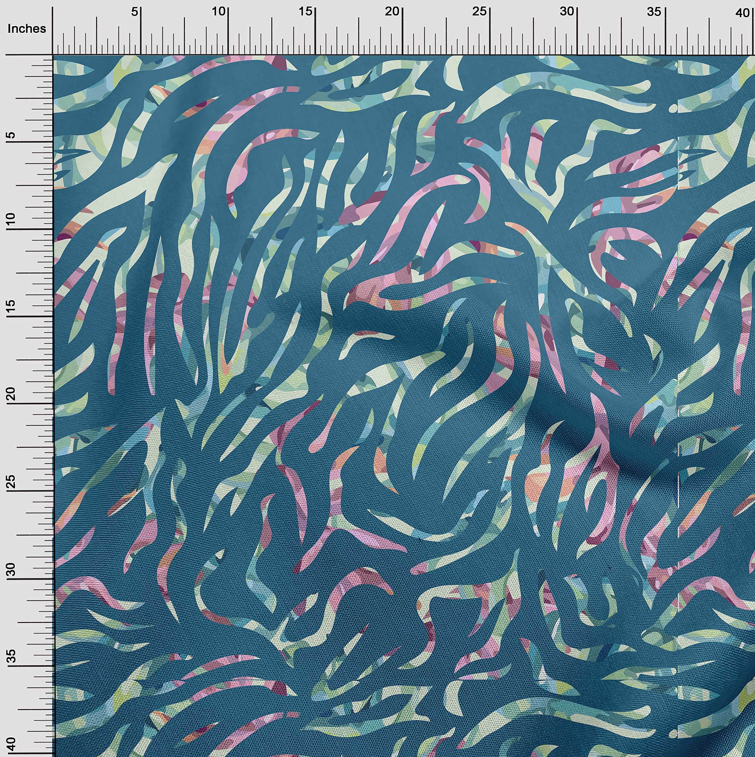 Amazon.com: oneOone Cotton Jersey Teal Blue Fabric Tropical Monstera Leaves  Sewing Craft Projects Fabric Prints by Yard 58 Inch Wide