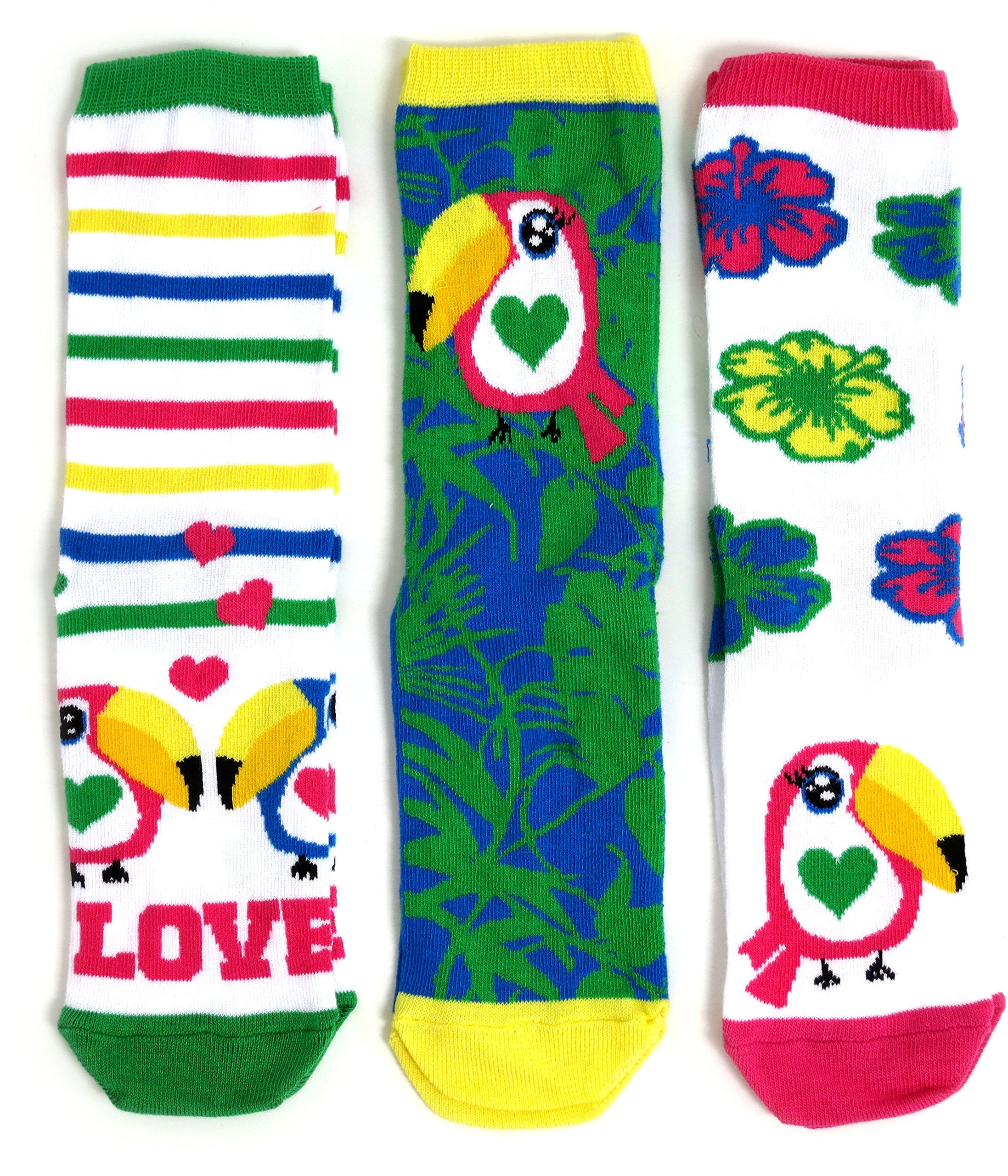 3 Pairs Ladies Exotic Tropical Toucan Socks UK Size 4-8 Eur 37-42 USA 6-10