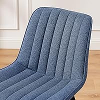 Vista 3 de Art Leon Swivel Dining Chairs Set of 2, Mid Century Modern Kitchen Dining Room Chairs, Upholstered Fabric Armless Side Chair with Wood Legs for