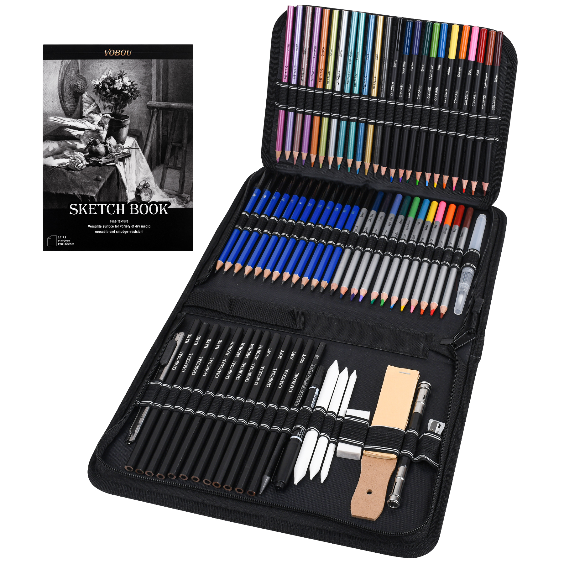 Amazon.com : Vobou 72pcs Colored Drawing Pencils Kit Sketching