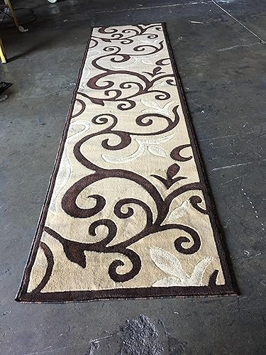 Miniatura 8 de EMIRATES Alfombra moderna de pasillo largo, diseño floral bereber beige, 525 (31 pulgadas x 9 pies 10 pulgadas)