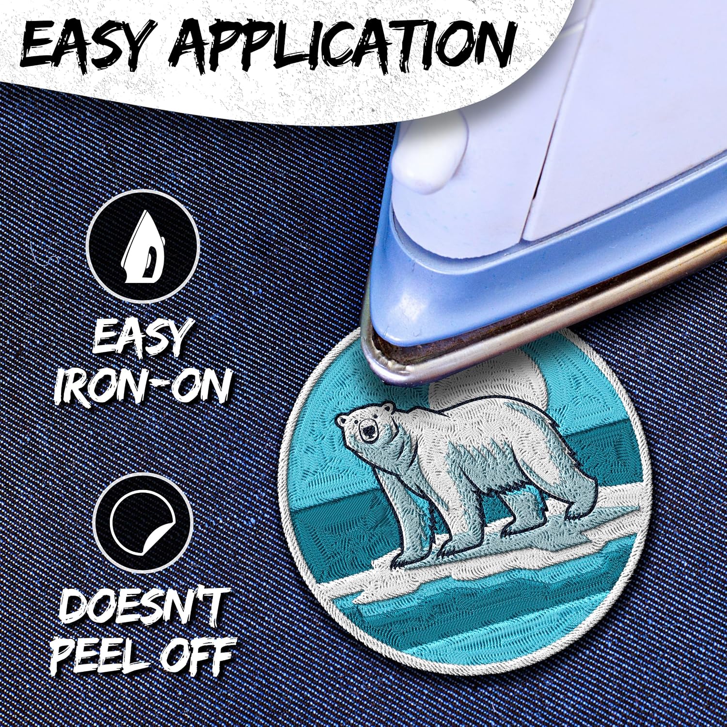 Polar Bear Embroidered Iron-On Patch & Mug 11oz Matching Bundle Gift Set image 4