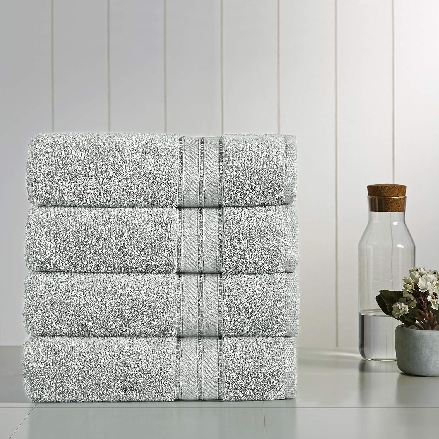 Modern Threads 4-Pack SpunLoft Bath Towel Grey 30x54