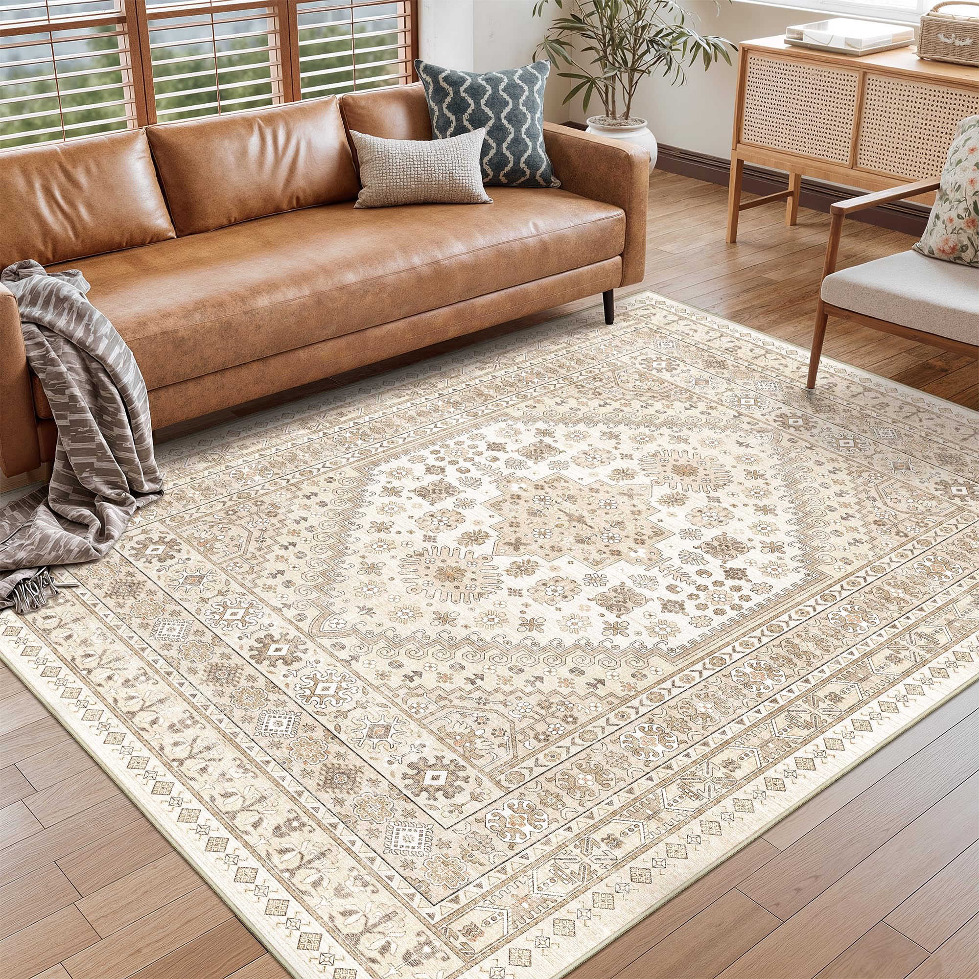 Photo 1 of Restydon Area Rug 5'x7' Cream/Beige Runner