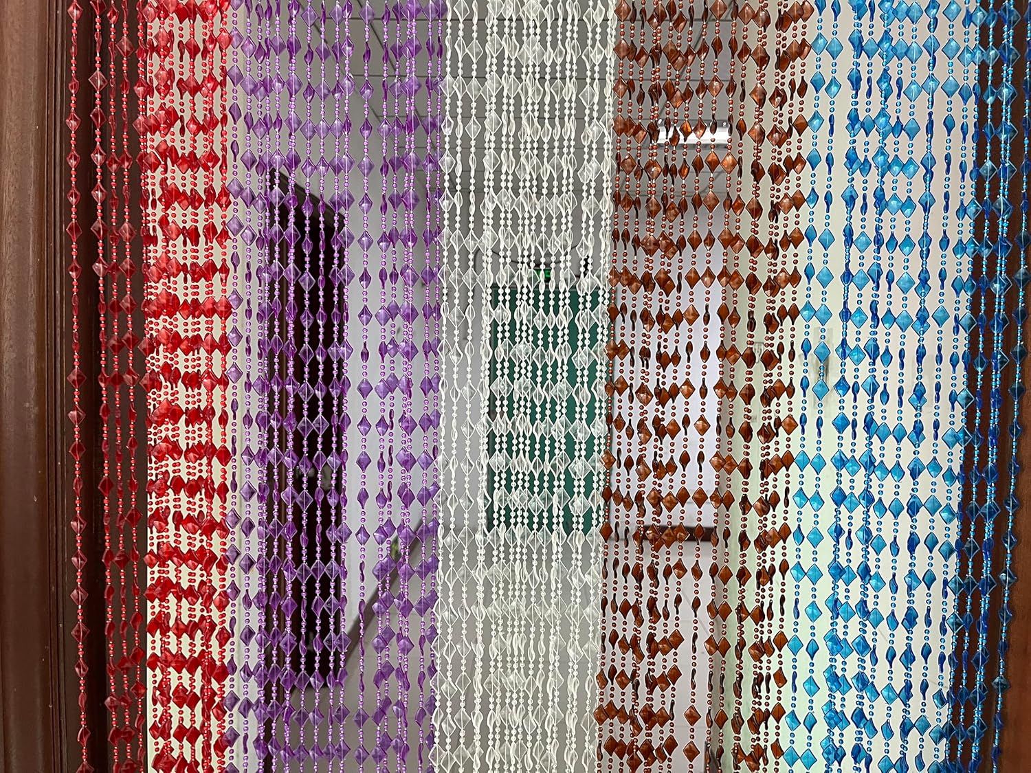 ZiDeTang Acrylic Maple Leaves Diamond Décor Beaded Door Curtain String Doorway Room Divider Window Tassel Blind Screen Panel (39.3"x76.7",Clear)