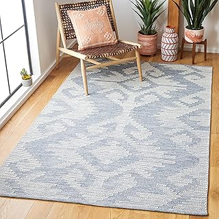 SAFAVIEH Area Rug 8x10 - Kilim Collection - Large - Blue & Ivory, Handma...