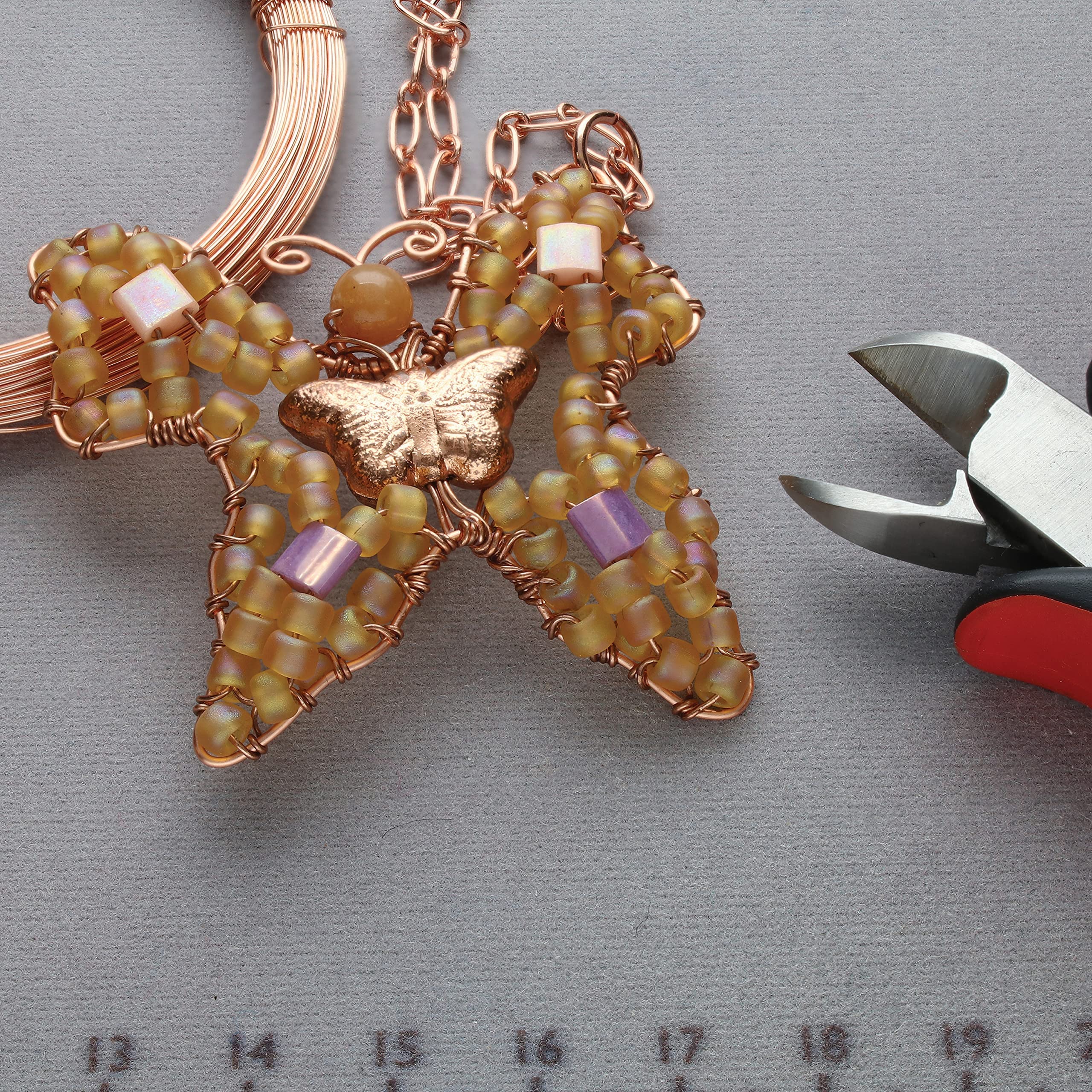 The Beadsmith Fil de bijouterie allemand - 0,6 mm de diamètre, calibre 22, bobine de 10 m - 100 % cuivre - Fil utilisé pour la fabrication de bijoux