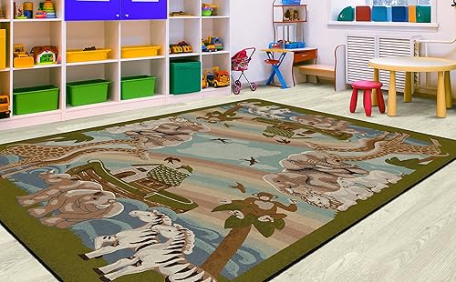 Miniatura 3 de Flagship Carpets Noah's Journey - Alfombra para aula infantil o habitación de niños, alfombra de sala de juegos o tapete de aprendizaje en el hogar,
