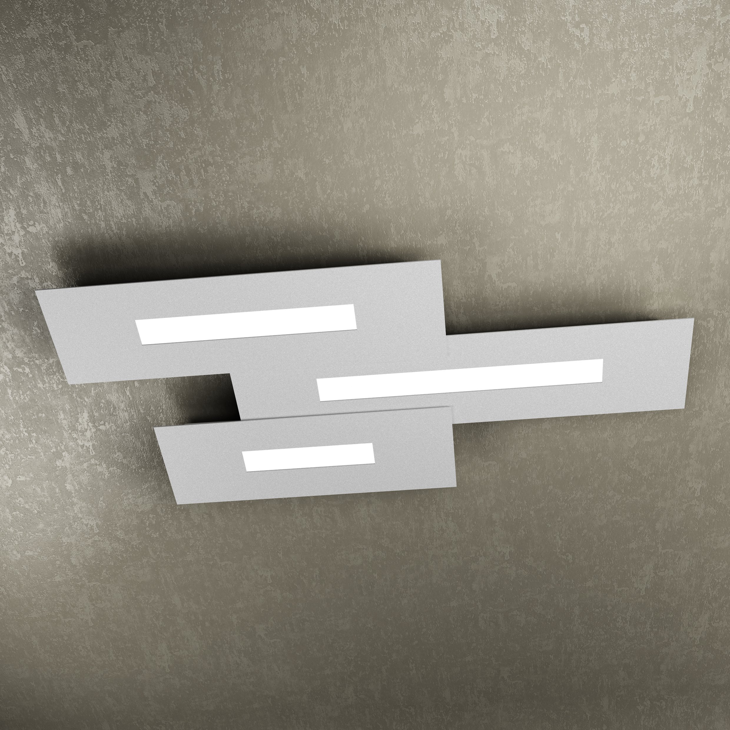 TOP LIGHT Plafón LED L 80 cm gris diseño moderno