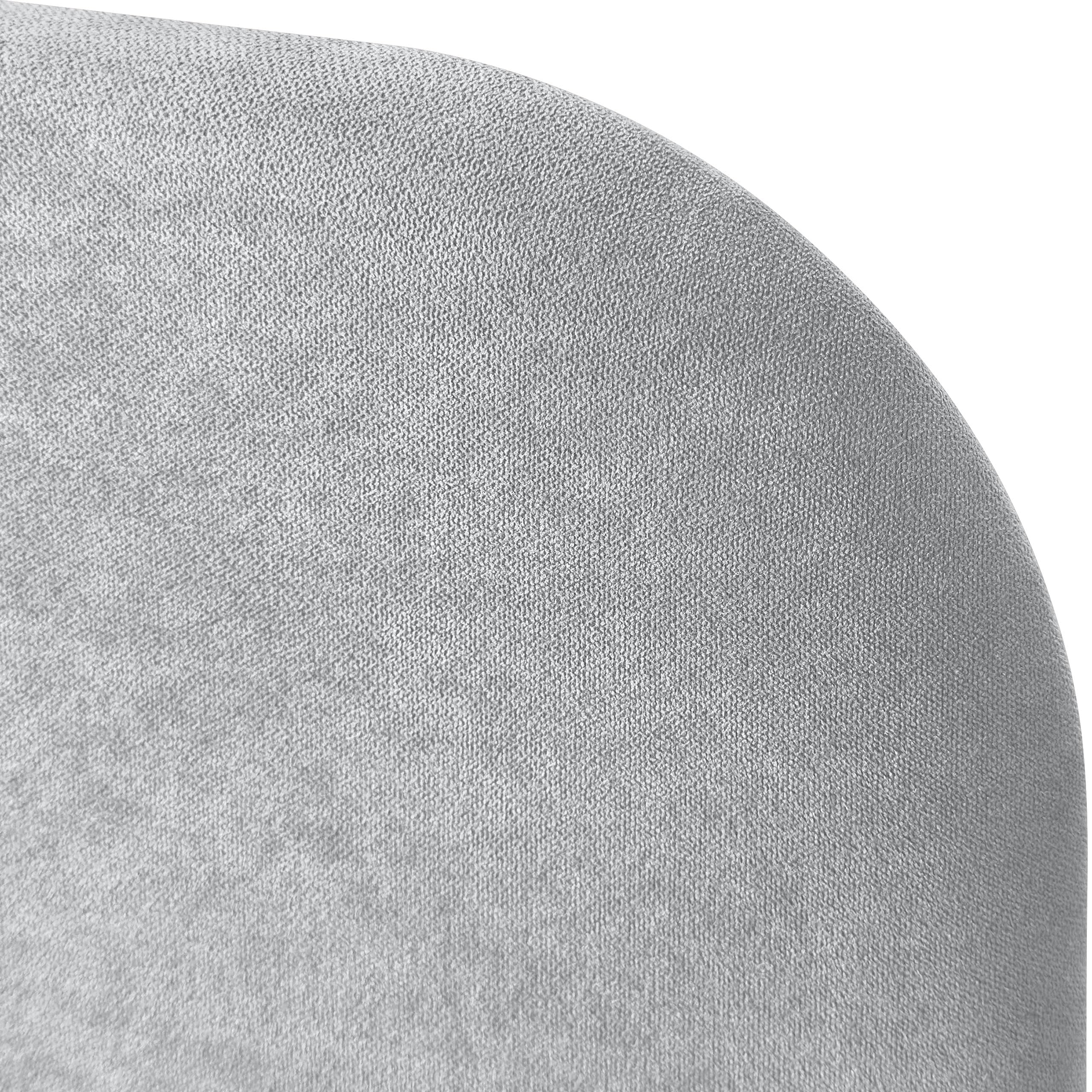 DHOME Cabecero Suelo Curvo Tapizado de Tela Acualine, Esquinas Redondeadas, Cabezal Tapizado Cama Dormitorio Moderno Top Trending (Gris Claro, 110cm)