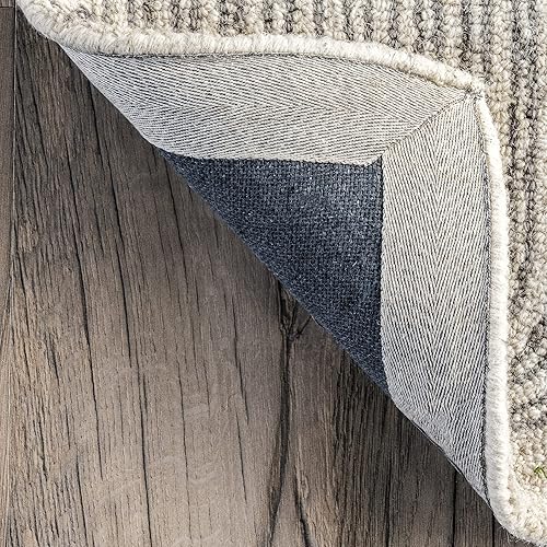 Miniatura 7 de nuLOOM Esme - Alfombra de lana copetuda con azulejos geométricos a mano, 4 x 6, beige