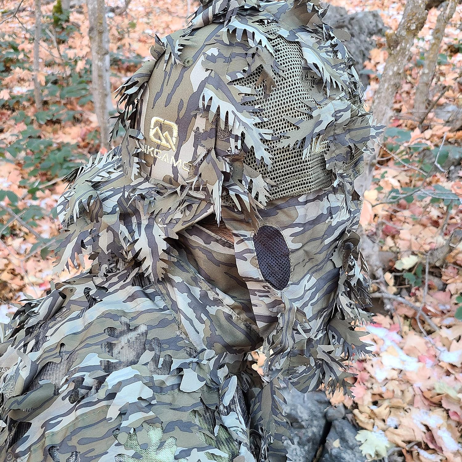 Mossy Oak Break-Up Camo Face Mask Rear Facing Hat for Hunting, Officially Licensed Camouflage