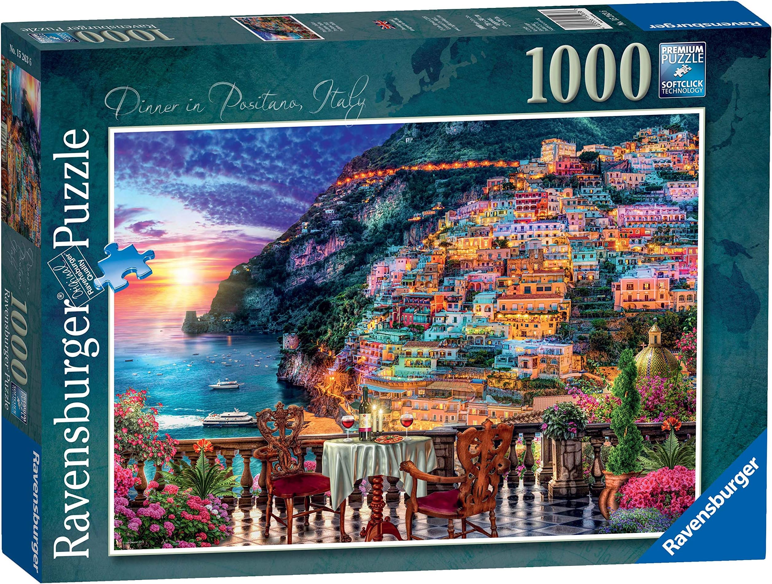 Ravensburger - Dinner in Positano, Italy 1000 Piece Jigsaw Puzzle for Adults & for Kids Age 12 and Up