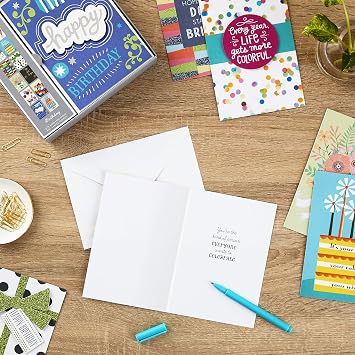 Hallmark Birthday Cards with Envelopes, Assorted 12-Pack (Happy!)
