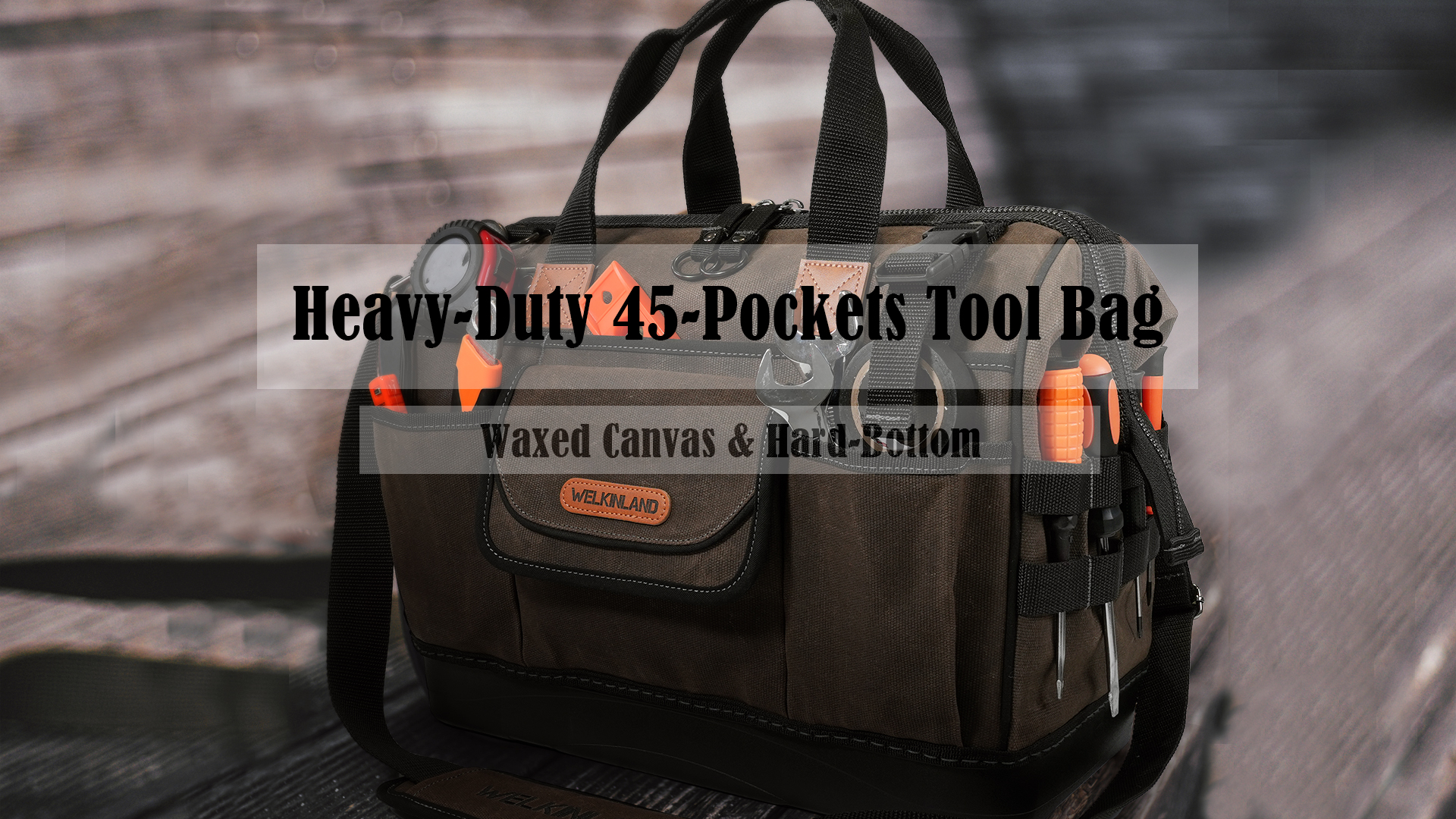 BOB SCALES Utility Shirt サイクリング バックポケット WELKINLAND 45-Pockets Waxed Canvas Tool Bag, 16-Inch Heavy-Duty
