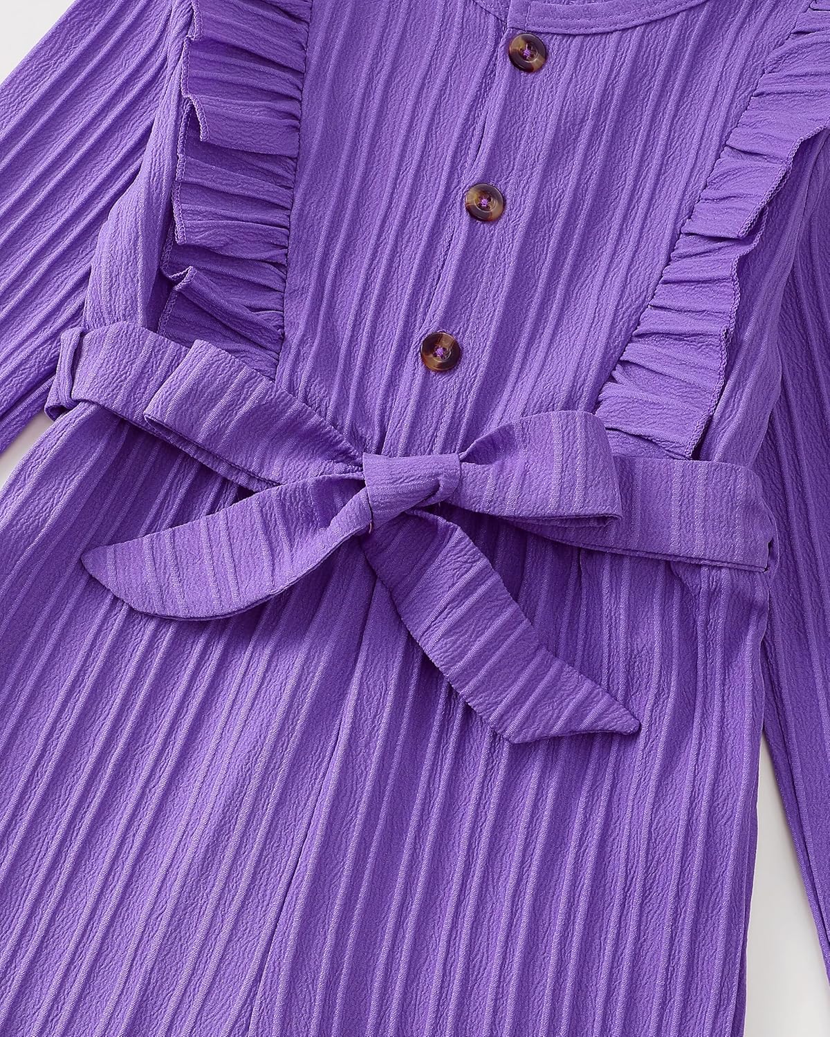 Girls Jumpsuit Kids Tween Clothes Fashion Ruffle Wide Leg Belted Romper Spring Winter Fall Outfits - Image 5