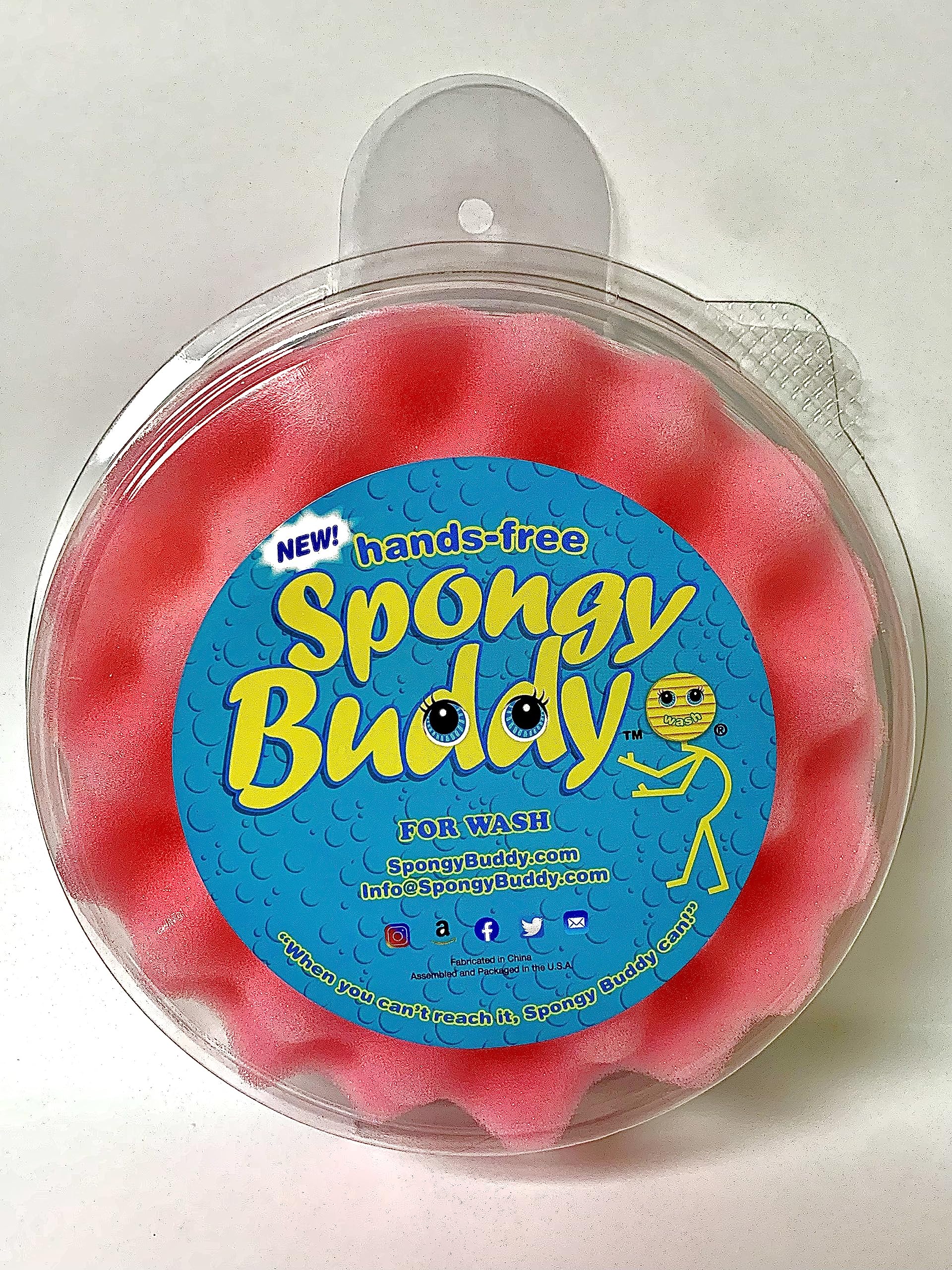 Spongy Buddy Pink Bath Sponge. Back Cleaning Made Easy, Simply Stick It to Your Shower Wall, Apply Your Soap of Choice, and Rub Up Against it! …