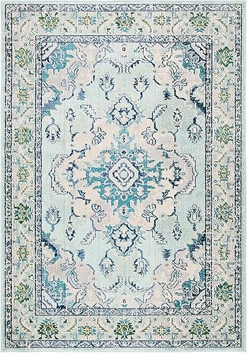 Miniatura 2 de Alfombra bohemia Safavieh estilo medallón antiguo, colección Monaco MNC243K, no suelta fibra, ideal para sala de estar, dormitorio, 5'1" x 7'7",