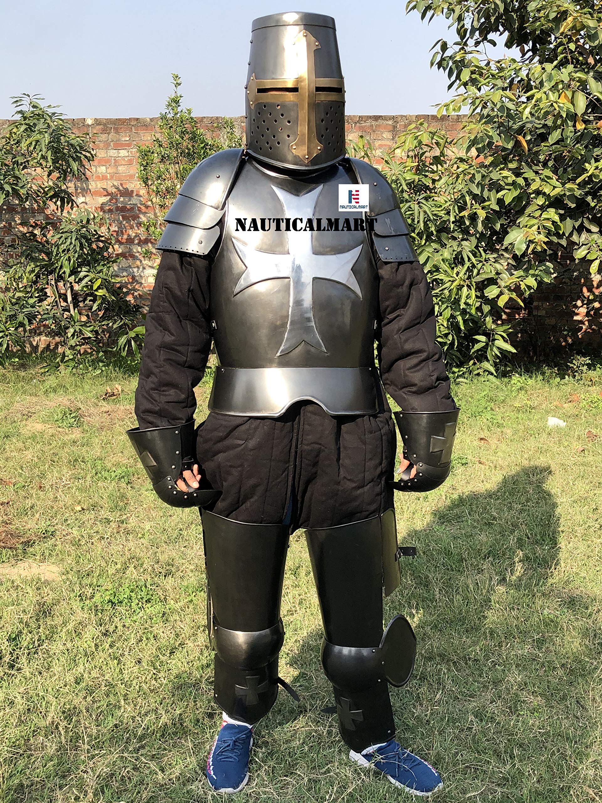 Nautical-Mart Medieval Wearable Knight Crusader Suit of Armour Collectibles Armor Costume (Black)