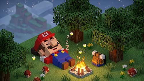 Sleepy Pixel Mario: Cozy Block Dreams Screensaver – vue 3