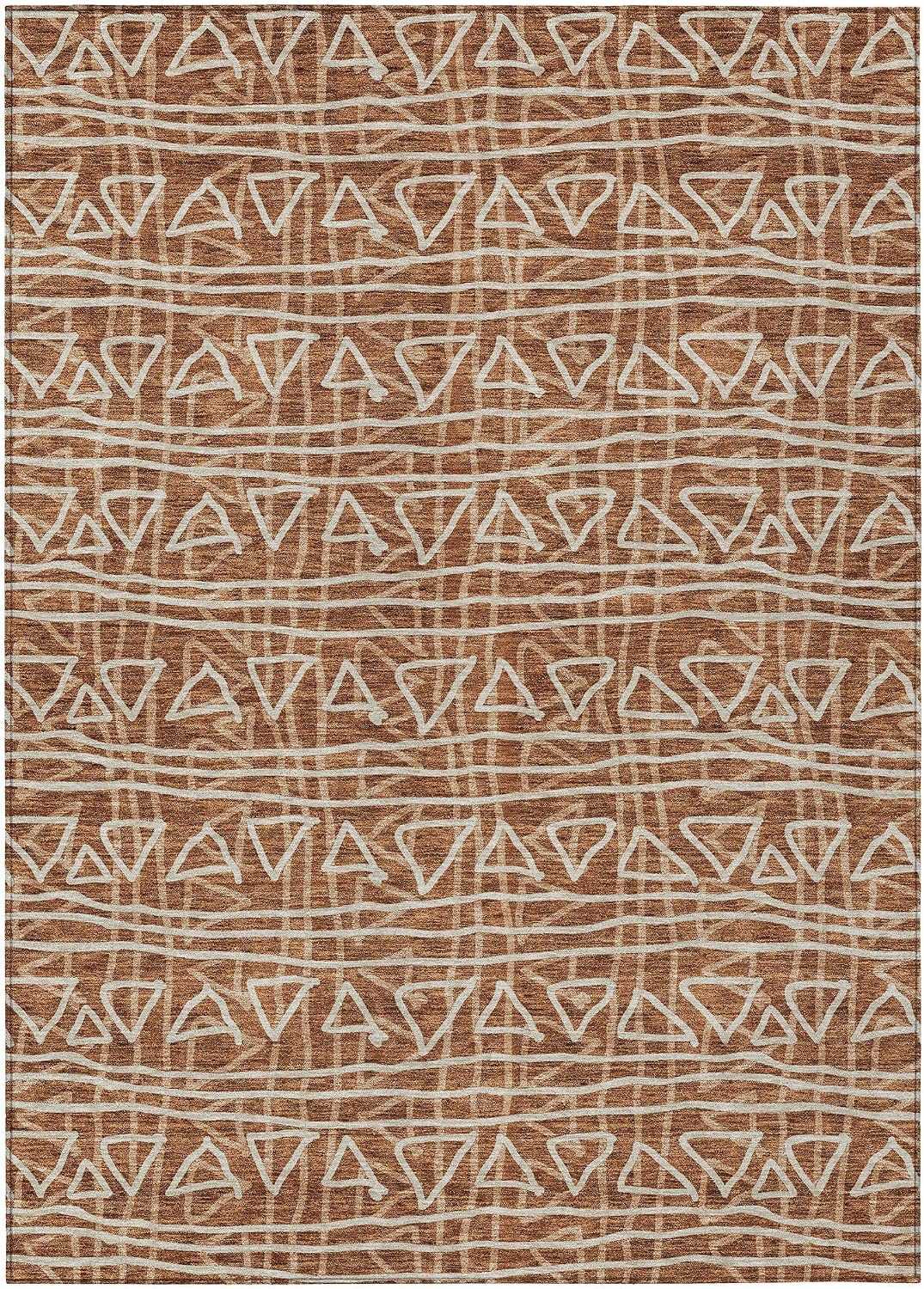 Addison Rugs Chantille ACN730 Orange 8' x 10' Indoor/Outdoor, Machine Washable, Easy Clean, Non Shedding, Bedroom, Living Room, Dining Room, Kitchen, Patio Rug